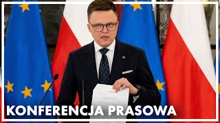 Konferencja prasowa Marszałka Sejmu 8 lutego 2024 r [upl. by Ainocal]