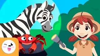 Los animales para niños  Vocabulario  Animales Salvajes animales de granja y animales acuáticos [upl. by Arten]