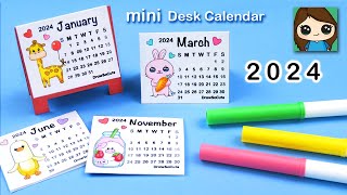 How to Make a 2024 Mini Desk Calendar FREE  Easy DIY Craft [upl. by Havstad]