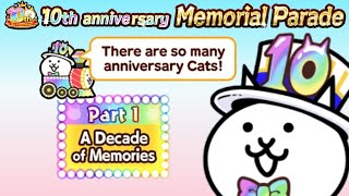 The Battle Cats Pt 1 A Decade of Memories All Stages [upl. by Ataeb514]