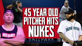 45 YEAR OLD PRO PITCHER HITS NUKES [upl. by Eirruc]