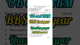 Model question of Organizational Behavior and HRM  important past question 2080 bbs2ndyear bbs [upl. by Aissirac]