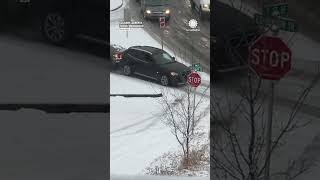 Cars Crash in Calgary Snow [upl. by Inaluiak]