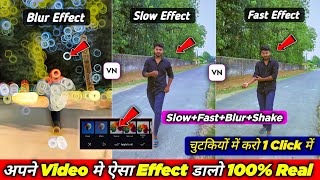 Vn app video editing Tutorial  Blur effect video kaise banaye  slow fast motion video kaise banaye [upl. by Linea]