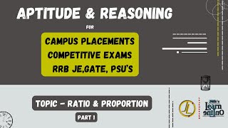 Aptitude for Competitive Exams  Campus Placements  Gate PSUs PSCs  Part 1 [upl. by Isiahi610]