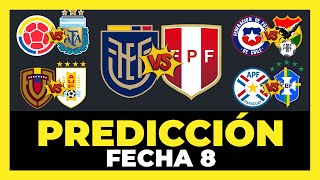 Análisis y Predicción Fecha 8 Eliminatorias Sudamericanas Mundial 2026 🇦🇷🇺🇾🇨🇴🇻🇪🇪🇨🇧🇷🇵🇾🇨🇱🇧🇴🇵🇪🏆 [upl. by Lennod105]