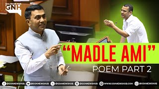 CM Dr Pramod Sawant responded to LoP Yuri Alemaos speech laced with poems with this poem [upl. by Walliw189]