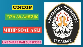 UPDATE  Ujian Mandiri UNDIP TPA NUMERIK TRIAL [upl. by Yram]