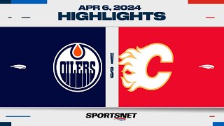 NHL Highlights  Oilers vs Flames  April 6 2024 [upl. by Naujal]