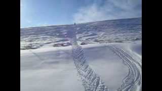 Skate skiing uphill in deep fresh snow [upl. by Cairistiona]