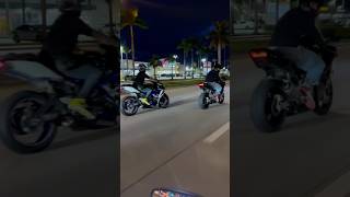 Sportbikes Taking Over Miami Streets Doing Wheelies [upl. by Calida]