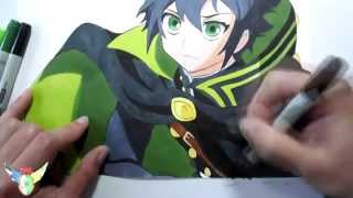 Speed drawing Yūichirō Hyakuya from Owari no Seraph [upl. by Vickey808]