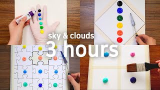 Sky amp Clouds Painting Special Compilation 3 hours｜Acrylic Painting on Canvas｜Satisfying Art ASMR [upl. by Nawrocki]