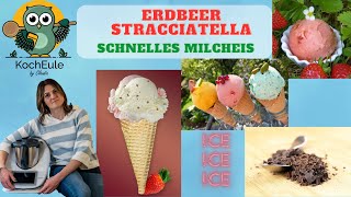 ErdbeerStracciatella Eis  einfaches Rezept  Eis im Nu fertig  Eismaschine von Springlane [upl. by Yerahcaz]