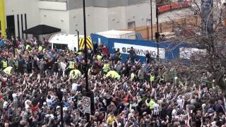 Violent Sunderland Fans With Flares  Newcastle 0  3 Sunderland  St James Park 14042013 [upl. by Gine529]