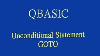 12 Tutorial on GOTO Statement QBASIC by Technical School [upl. by Salisbarry]