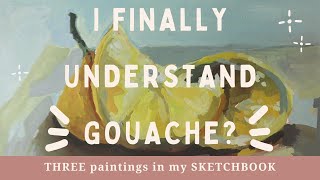 Understanding Gouache  Sketchbook Painting  still life landscape AND portrait [upl. by Ettennil]