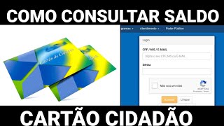 Como consultar o SALDO DISPONÍVEL no CARTÃO CIDADÃO VEJA AGORA [upl. by Bainbridge]