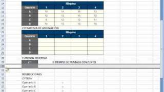 Ejemplo de asignacion en EXCEL programacion lineal [upl. by Zebapda]