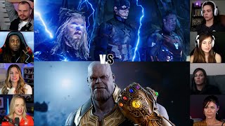 Thanos vs Big Three  Avengers  Endgame  Reaction Mashup  avengers [upl. by Tilly402]