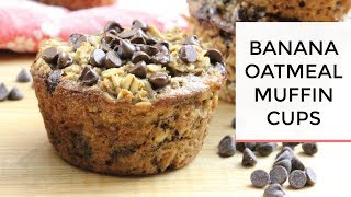 Baked Banana Oatmeal Muffin Cups  Healthy  Easy GrabNGo Breakfast [upl. by Mutua]