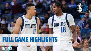 Dallas Mavericks Team Highlights vs Memphis Grizzlies  121123 [upl. by Tildi984]