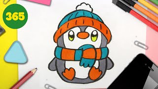 COME DISEGNARE PINGUINO KAWAII PASSO PER PASSO [upl. by Ecined]