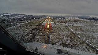 PilotCAM A340 Winter Landing in Zurich with music [upl. by Drofla]