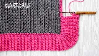 HOW to CROCHET SIDEWAYS BLANKET BORDER EDGING  Easy and Simple Crochet Tutorial from Naztazia [upl. by Driskill]