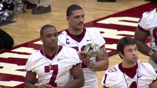 Harvard Football Honored at Mens Basketball Game  Feb 8 2014 [upl. by Sukramed707]