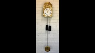 Antique ComtoiseMorbier Bell Strike Pendulum Wall Clock  Item2180  Adelaide Clocks [upl. by Uzzi]