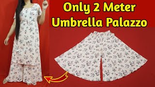 2 मीटर से अंब्रेला प्लाजो 2 Meter Umbrella Circular Palazzo Cutting And Stitching DIY Skirt Plazo [upl. by Rufford424]