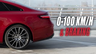 2022 Mercedes E300 Coupe 9GTRONIC 0100 kmh Acceleration amp 1000 kmh Emergency Braking [upl. by Willamina]