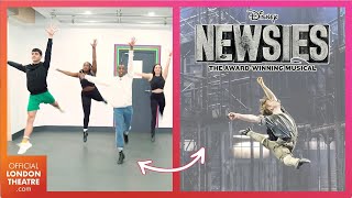 Disneys Newsies cast teach Carrying The Banner awardwinning choreography [upl. by Alyak]