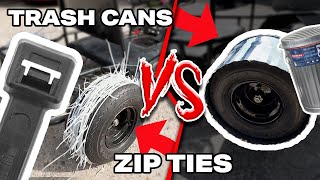 ZipTie VS Trash Can Drift Tires On My GoKart [upl. by Akinek]