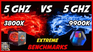 AMD Ryzen 3800X Vs Intel i9 9900K Benchmarked both at 5GHz [upl. by Enriqueta]