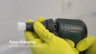 All New Bosch UniversalBrush Cordless with 4 Cleaning attachments [upl. by Rednaskela]