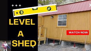 How to Level an Unlevel Tiny House Shed StepbyStep DIY how DIY tinyhouse [upl. by Ancell]