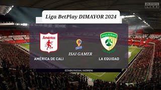 America de cali vs Equidad Goles Liga Betplay DIMAYOR 2024 [upl. by Suivatram]