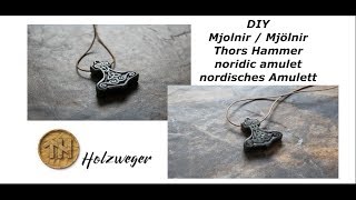 Nordic amulet  mjolnir  Soapstone carving  Speckstein bearbeiten  DIY  Holzweger [upl. by Pincus]