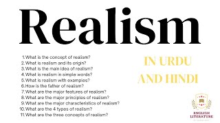 Realism Definition Characteristics Types Concepts examples Explanation Feature and Principles [upl. by Allicirp]