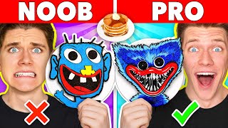 Minecraft NOOB vs PRO Pancake Art Challenge How To Make Rainbow Friends vs Roblox Security Build [upl. by Hayidan]