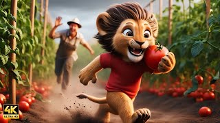 Baby Lion Steals Tomatoes  Farmers Shocked 😱🍅ailion cute story [upl. by Peterec514]