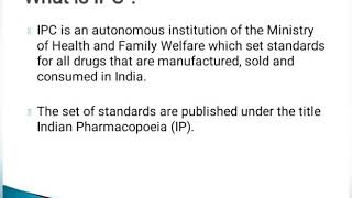 IPC INDIAN PHARMACOPOEIA COMMISSION [upl. by Anaujat945]