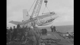 Cold War September 1952 Supermarine Attacker HMS Eagle crash recovery NATO wargame Mainbrace [upl. by Shaddock35]