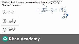 Radical and rational exponents — Basic example  Math  SAT  Khan Academy [upl. by Sargent]