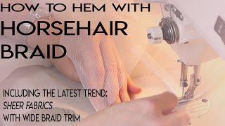 How to sew horsehair braid hem 4 inch 1 inch 12 in hems on a wedding gown [upl. by Sorensen]