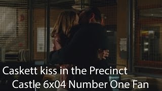 Castle  6x04 quot Number One Fanquot Endscene Caskett kiss in the Precinct HD [upl. by Irolav]