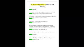 RN Pharmacology A Relias A Solved 100 Correct [upl. by Shirleen]