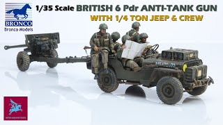 Tamiya 135th British Army 6 Pounder AntiTank Gun Completed Model Kit [upl. by Sidky]